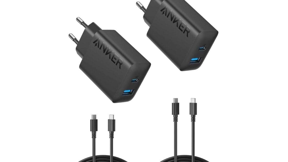 El pack de 2 cargadores USB-C de Anker con 4,7 estrellas alcanza su precio más bajo hasta ahora, prácticamente gratis por cargador