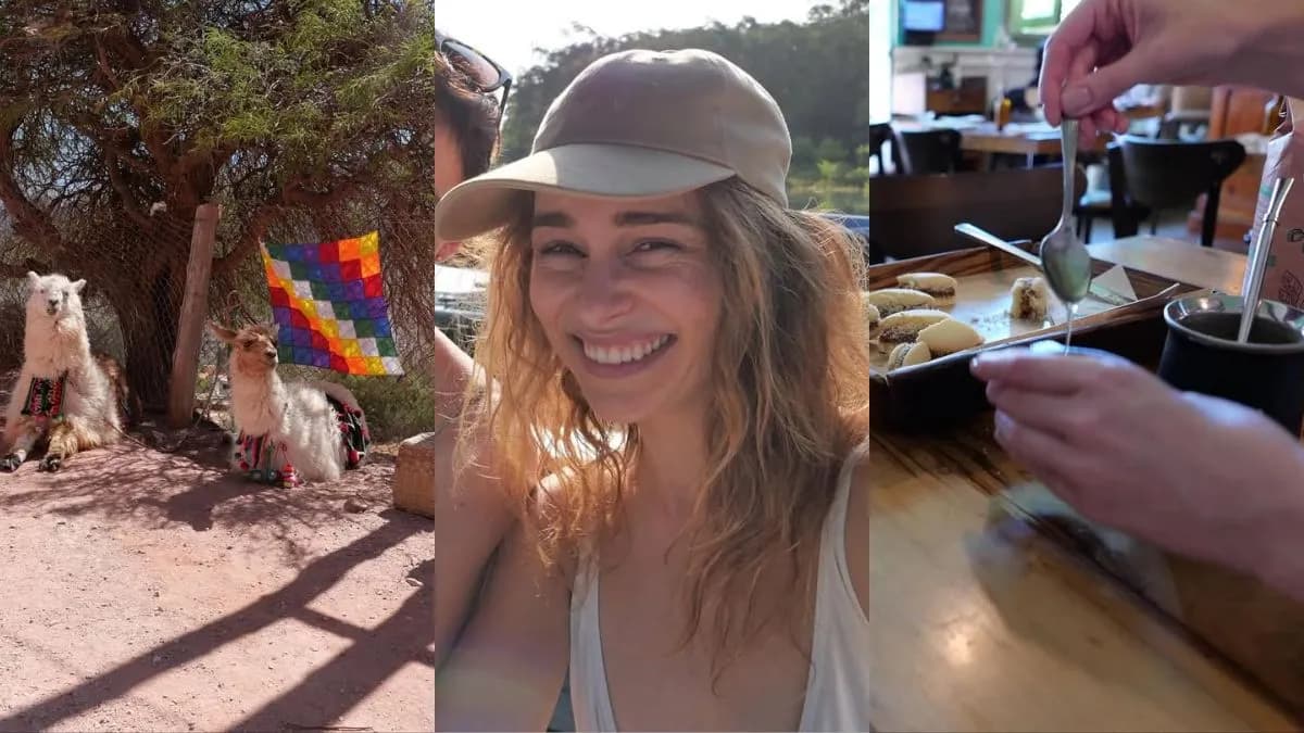 Emilia Clarke estuvo de paseo por Argentina: tomó mate y comió alfajorcitos de maicena