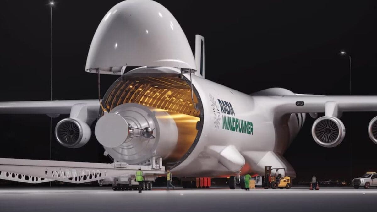 Despega el monstruo aéreo que EE.UU. quiere convertir en su nuevo orgullo nacional. Es un avión de tres pisos diseñado para transportar el viento del futuro