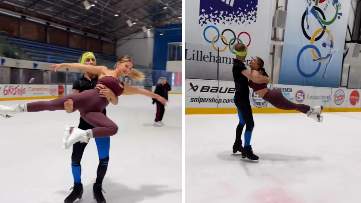 La pasión de Evangelina Anderson: el detrás de escena de su video viral patinando sobre hielo